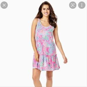 NWT! Lilly Pulitzer Skyelar dress size medium. Prosecco pink seaing things.